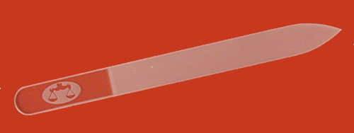 Glass nail file Merites with sandblasted sign of the zoodiac